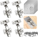 12Pcs Kit de Réparation Charnière Meuble - 8Pcs Plaque Reparation Charniere Porte 4Pcs Charniere Porte Placard Inoxydable avec 48 vis pour Bois Étagère Armoire Meubles Tiroir Charniere Porte