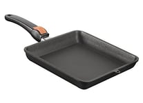 24414 SKK titan induction poêle à frire carrée en fonte 24 x 24 x 4 cm avec manche amovible