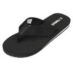 riemot Tong Homme, Flip Flop, Tongue, Chaussures Ete de Plage et Piscine, Légères, Confort Noir EU 44