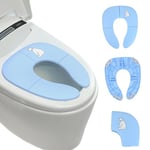 Réducteur de Toilette pour Bébé, Siège de Toilette Pliable Voyage pour Enfants avec Sac Rangement, Réducteur WC Portatif pour Bébé, Hygiène et Sécurité Premium, Bleu