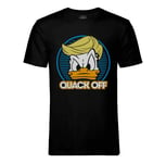 T-Shirt Homme Col Rond Donald Trump - Quack Off Parodie Film Président Anime