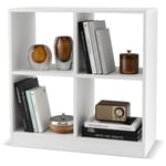 Bibliothèque Étagère Rangement à 3 Niveaux avec 4 Compartiments Ouverts Meuble Cube de Rangement en Bois 73 x 33 x 73cm Maison Chic