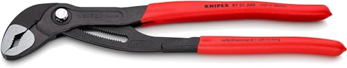 Knipex Cobra® Pince multiprise de pointe grise atramentisée, gainées en plastique antidérapant 300 mm 87 01 300