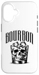 Coque pour iPhone 16 Crâne de whisky bourbon - squelette vintage amateur de whisky