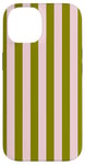 Coque pour iPhone 14 Rose Olive Vert Rayé Mignon Girly Esthétique Preppy Stripe