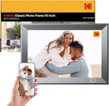 KODAK Cadre Photo numérique 10,1" avec Bord métallique Wi-FI 16 Go de mémoire Écran Tactile HD IPS Partagez des Photos Via l'application (10,1")