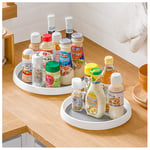 2 Pack Lazy Susan Spice Rack, Rotatable Organiser, Condiment Holder Free Standing Turntable, 2 Sizes Kitchen Cupboard Organiser(25cm/9.8in + 30cm/11.8in), Round Snack Tray, for Cabinet Pantry Fridge