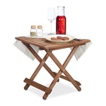 Relaxdays Table Pliante en Bois, pour Salon, Balcon et terrasse, Robuste, Console, HLP : 50 x 50 x 50 cm, Marron