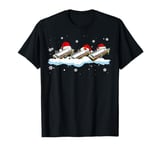 Santa Harmonica Christmas Lights Funny Harmonica Lover Gifts T-Shirt