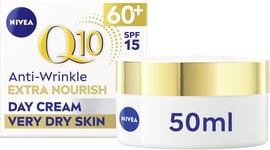 NIVEA Q10 Anti-Wrinkle 60+ Extra Nourishing Day Cream SPF 15 (50ml),... 