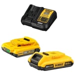 DCB112D2 Pack de batteries 18V 2.0Ah Li-Ion – 2 batteries + Chargeur DCB112 - Dewalt