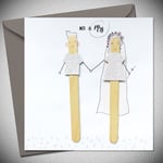 Mr and Mrs Happy Wedding Day Greeting Card - Bexy Boo Lolly Lush Pops 3D Artwork