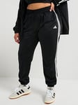 Adidas Sportswear Womens Plus Size Tricot 3-Stripes Tracksuit Bottoms - Black