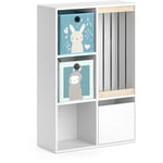 Bibliothèque enfant Luigi, Blanc, 72 x 107.8 cm avec 2 boxes pliants opt.6 Vicco