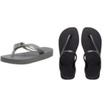 Havaianas, Women's, Top Tiras, Flip Flop, Steel Grey, 6/7 UK, Women's, Flash Urban, Beach Sandals, Black, 6/7 UK