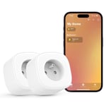 Pr Connectée (Type E), Lot De 2 Pr S Wifi Compatibles Avec Apple Homekit, Siri, Alexa, Google Home, 16A Pr Intelligente Avec Commande Vocale, Contrôle À Distance Et Fonction De Temps