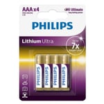 Philips Ultra Lithium FR03 AAA batteri | 4-pack