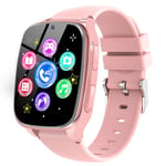 Ucani 4G Montre Connectée Enfant - Smartwatch Telephone Fille Garçon avec Appel SOS Jeux Podometre Appareil Photo Musique Reveil Livres Audio, Smart Watch Intelligente pour Enfants 3-12 Ans (Rose)