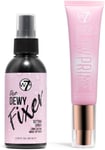 W7 The Fixer Glow Set - Makeup Primer & Setting Spray Duo for Radiant, Dewy - &