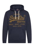 Superdry Classic Vl Graphic Hoodie Marinblå