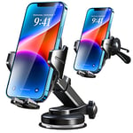 Jonsdany Car Phone Holder 3 in 1, Universal Mobile Phone Holder for Car with Dashboard Windsheld Suction Cup & Air Vent Clip 360°Rotatable Car Phone Mount for iPhone Samsung Galaxy Xiaomi