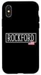 Coque pour iPhone X/XS Rockford City, États-Unis, drapeau, État, voyages, États-Unis, Amérique, femmes, hommes