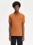 Fred Perry Cotton Short Sleeve Polo Shirt, Marmalade/Black