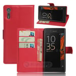 Sony Xperia XZ      PU Wallet Case    [Red]