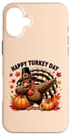 Coque pour iPhone 16 Plus Action de grâces drôle de dinde, pèlerin dabbing Happy Turkey Day