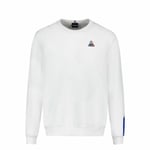 Unisex huputon collegepaita Le coq sportif Tri Crew N°1 New Optical Valkoinen (Koko: L)