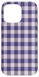 iPhone 14 Pro Max Purple White Checkered Plaid Flannel Gingham Pattern Checker Case