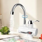 VIRIECH Robinet de chauffage électrique, 3000W 45-60℃ Robinet avec Chauffe-eau Instantané, 360° Robinet LED pour Cuisine, Jardin, Salle de bain, Caravane, Camping