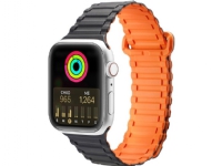 Dux Ducis Armband (Armor Version) Apple Watch SE, 8, 7, 6, 5, 4, 3, 2, 1 (41, 40, 38 mm) magnetiskt silikonarmband svart-orange