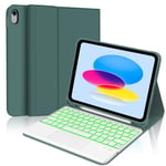 WINCHKING Clavier pour iPad 10 ème - Coque Clavier iPad 10eme Generation, Trackpad Multi-Touch,Rétroéclairage 7 Couleurs, AZERTY