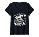 Womens Pawpaw Old No.1 Man The Myth The Legend Grandpa Father's V-Neck T-Shirt