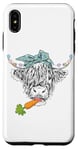 iPhone XS Max Cute Highland Cow Easter Spring Season Eggs Carrot Bandana Case