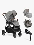 Joie Baby Versatrax Pushchair, Ramble XL Carrycot, i-Snug Car Seat and i-Base On the Go Encore Bundle, Pebble