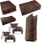 Étiquette Autocollante De Wood Pour Console Gng Ps5 + 2 Kits Pour Manettes - (Numérique - Pas De Lecteur De Disque)