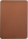 Slim Laptop Sleeve 16 Inch Compatible For Macbook Pro 16-Inch M4 M3 M2 Pro/Max 2024, Faux Leather Protective 16-In Mac Cover Case, Brown