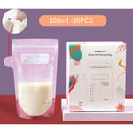 Oly Magic - Sachets de Conservation Lait Maternel Lot de 30, 200ml sachet conservation lait maternelle pré-stérilisés, sans bpa, double glissière de