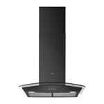 AEG 3000 Series 60cm Curved Glass Chimney Cooker Hood - Black DTX3640B