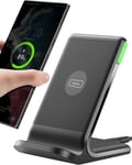 Chargeur Induction Stand, 15w Qi Certifié Wireless Charge Sans Fil Rapide À Double Bobine Lumière Adaptative Facile À Dormir Pour Iphone 16 15 14 13 12 11 Pro Max Samsung Xiaomi Google Etc