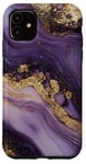 iPhone 11 Aesthetic Purple Abstract Elegant Stone Design Case