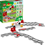 LEGO DUPLO Town Train Tracks Expansion Set, Building Toys for Toddlers with Red