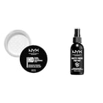 NYX Professional Makeup Poudre de Finition HD Studio, Poudre Libre, Fini Mat, Contrôle de la Brillance, Teinte : Translucent & Spray Fixateur, Tenue Longue Durée, Fini Mat, 60 mL