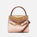 Tory Burch Women's Lee Radziwill Pebbled Petite Double Bag - Pink Sand - One Size