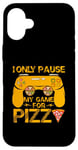 iPhone 16 Plus I Only Pause My Game For Pizza Vintage Case