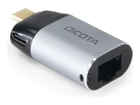 DICOTA - Adaptateur réseau - USB-C / Thunderbolt 3 - Gigabit Ethernet x 1 - argent