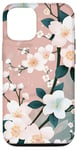 iPhone 13 Pro White Blossoms on Pink Background Stylish Floral Case