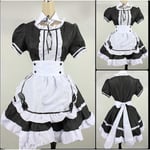 2022 Svart Söt Lolita Maid French Maid Dress Flickor Kvinna Amine Cosplay Kostym Servitris Maid Party